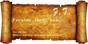 Ferster Terézia névjegykártya